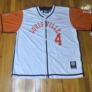 Louisville White and Orange Baseball Jersey